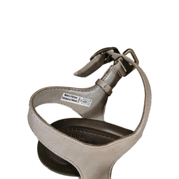 Crocs Leigh II Wedge Size 6 Comfort Sandals Ankle Strap Womens Tan Beige Neutral - Picture 6 of 7